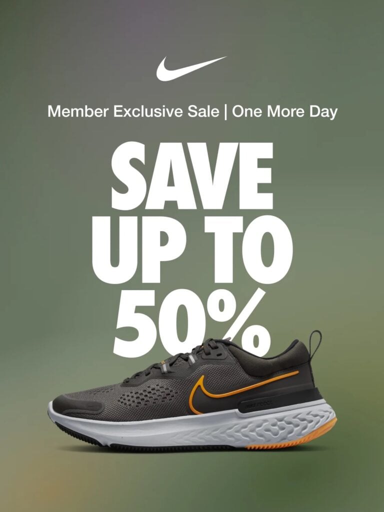 Last Day!!! Save up to 50% off Nike Member Sale