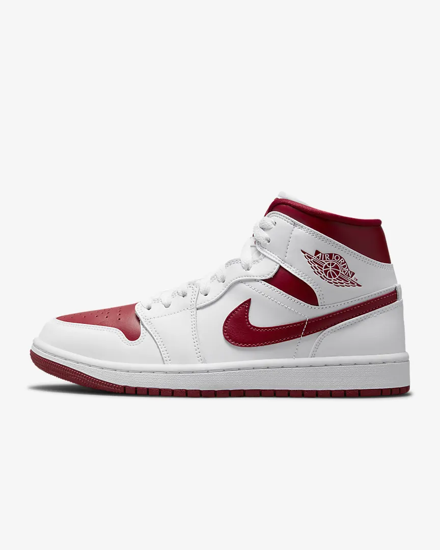 Women's Air Jordan 1 Mid 'White/Pomegranate' Sneaker Steal