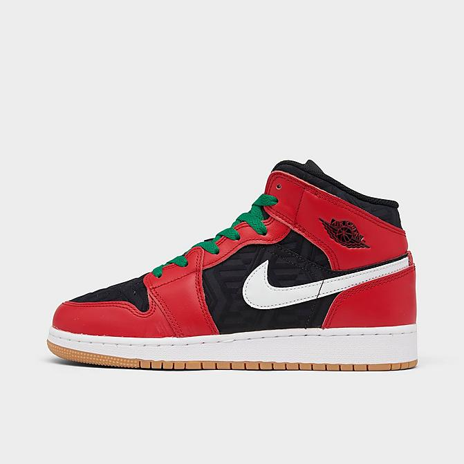 GS Air Jordan 1 Mid ‘Black / Fire Red’