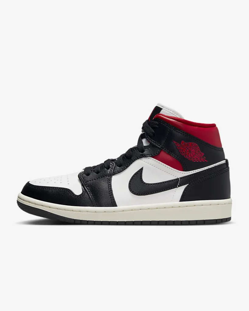 Women’s Air Jordan 1 Mid ‘Black / Sail / Gym Red’