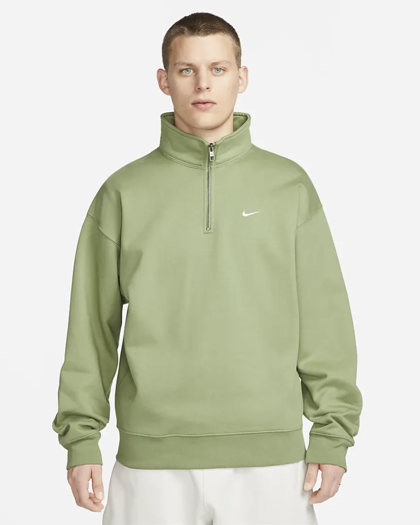 60% off Nike Solo Swoosh Quarter Zip Sweatshirt “Oil Green”