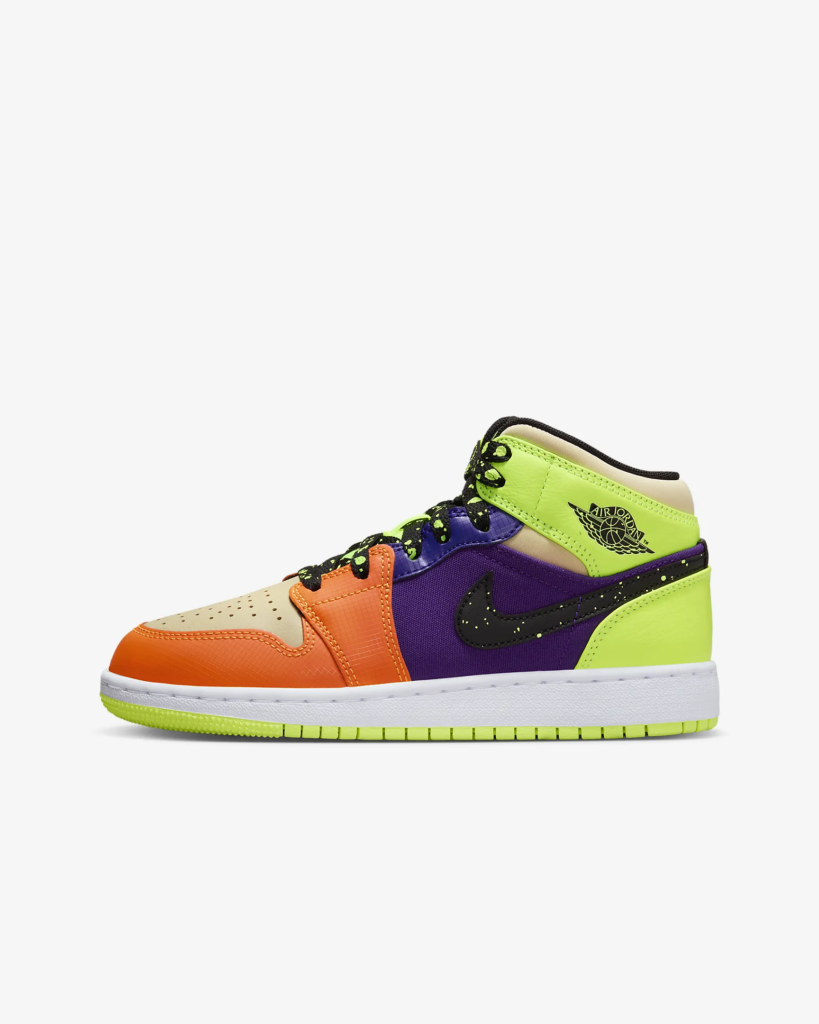Kid’s Air Jordan 1 Mid SE ‘Volt / Vivid Orange’