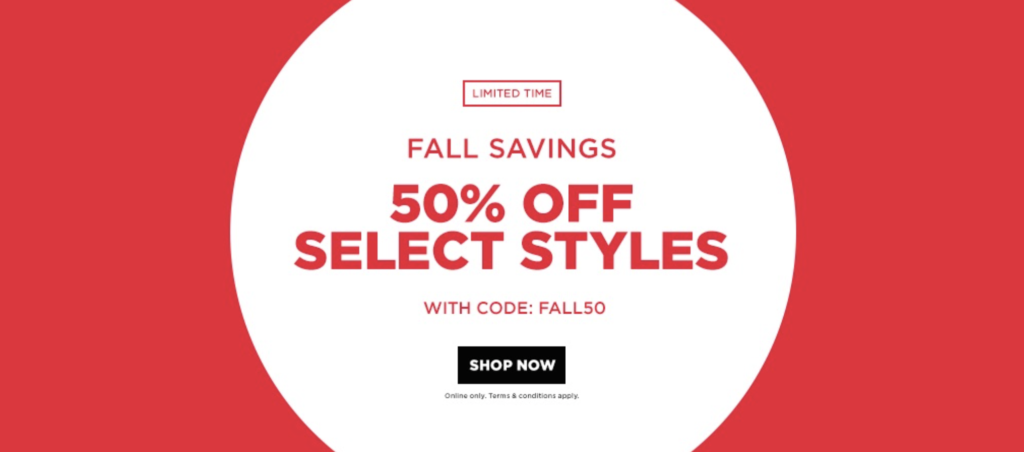50% off FINISHLINE Fall Savings SALE