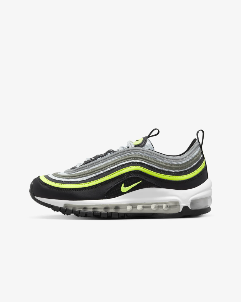GS Nike Air Max 97 ‘Black / Volt’ .97 Free Shipping