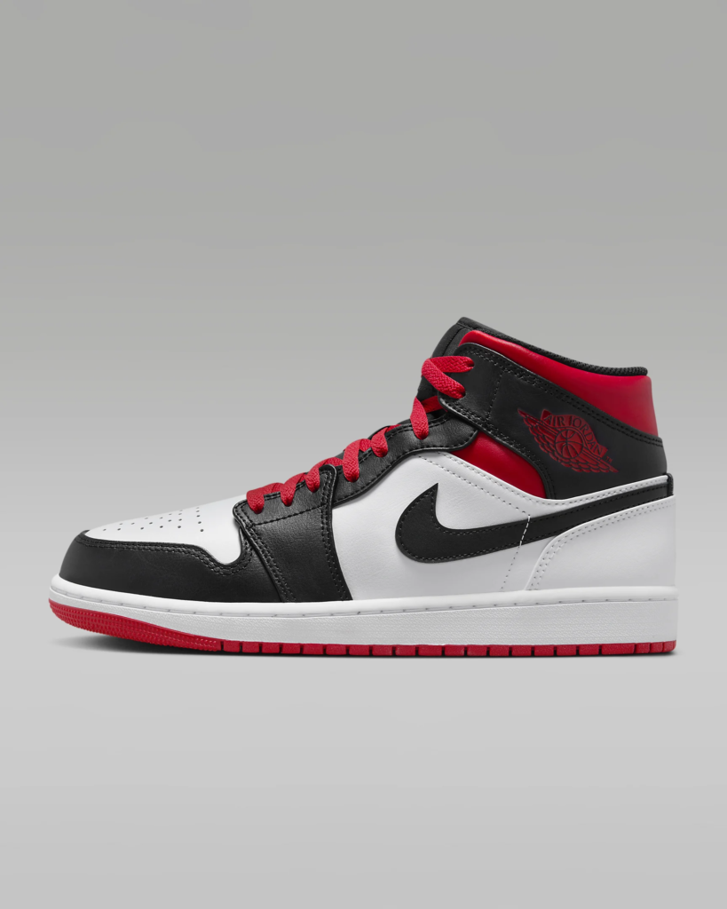 Air Jordan 1 Mid ‘White / Black / Gym Red’ .47 Free Shipping