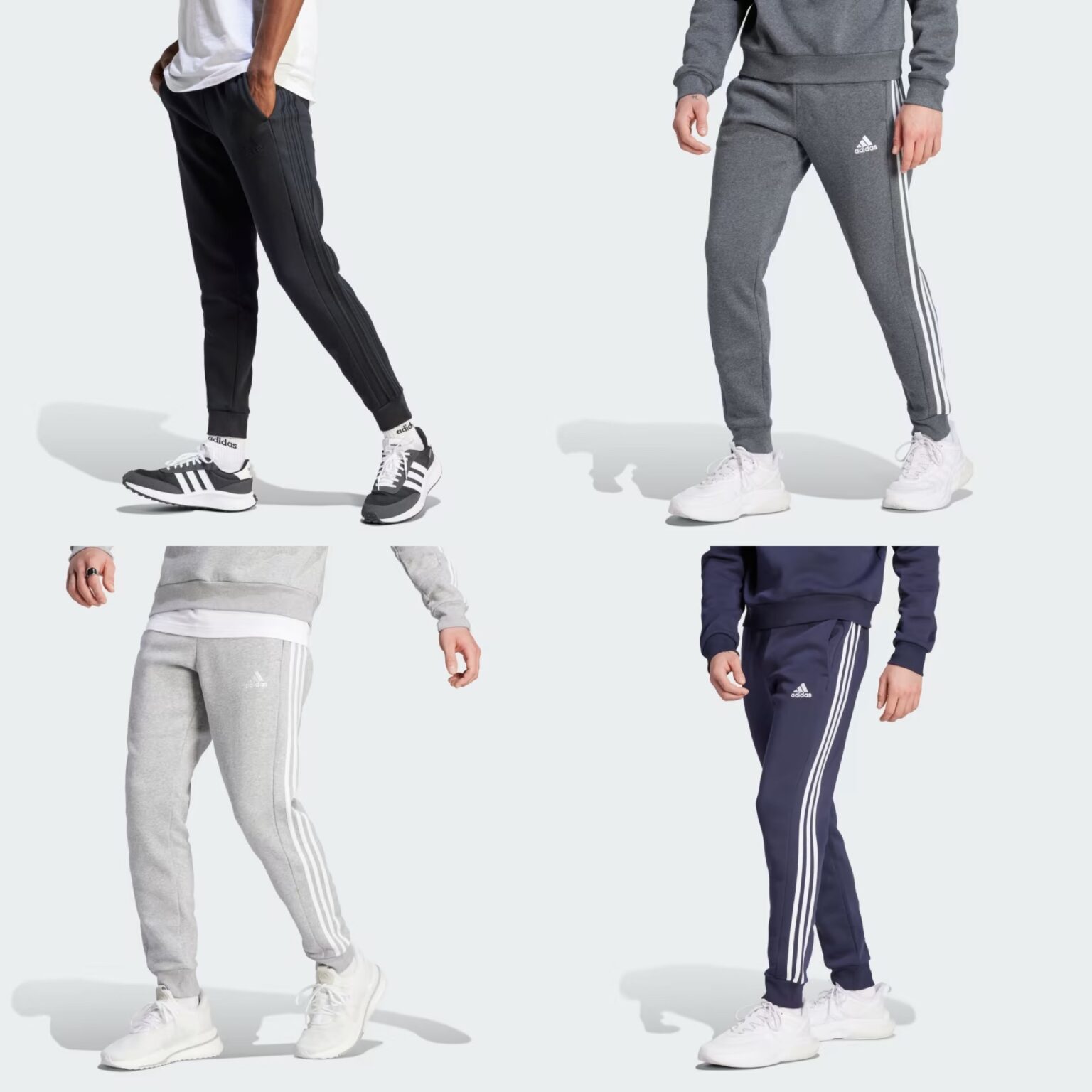 adidas Men's Essentials Tapered Cuff Woven 3-Stripes Pants