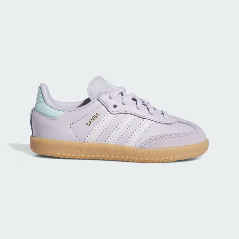 Kid’s adidas Samba OG ‘Silver Dawn / Aqua’ .75