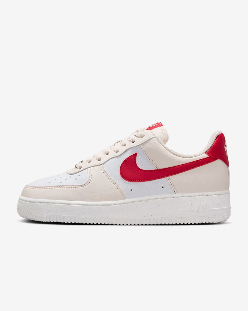Women’s Nike Air Force 1 ’07 Next Nature ‘Pale Ivory / University Red’ .97 Free Shipping