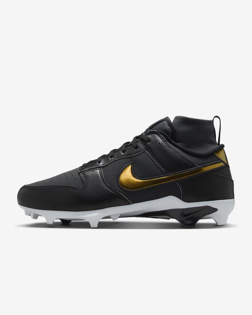 Nike Alpha Menace Dunk Cleats ‘Black /Metallic Gold’
