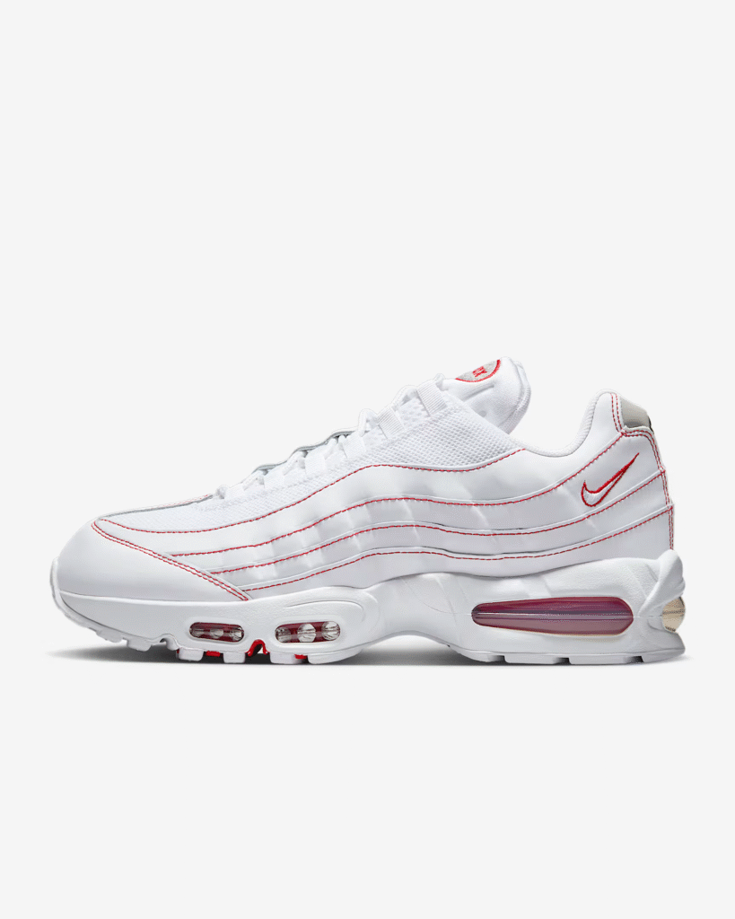 Nike Air Max 95 Big Bubble ‘White / University Red’ 9.57 Free Shipping