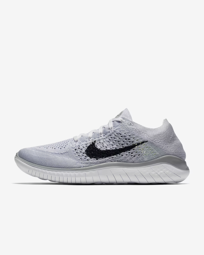 Women’s Nike Free Run Flyknit 2018 ‘Pure Platinum / Black’ .17 Free Shipping