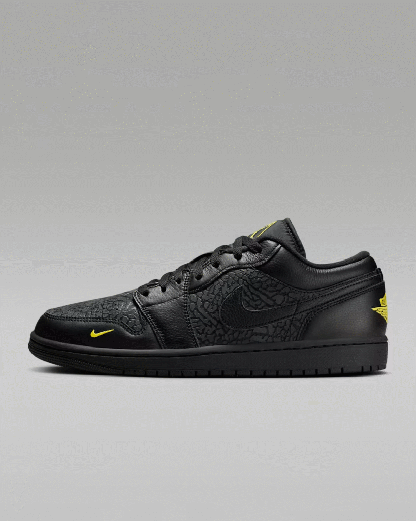Air Jordan 1 Low SE Elephant Print ‘ Black / Tour Yellow’