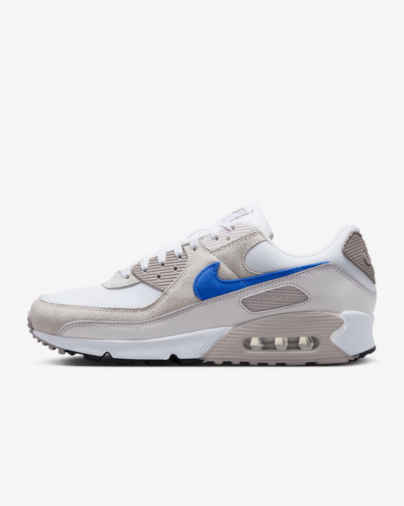 Nike Air Max 90 ‘College Grey / Racer Blue’ .47 Free Shipping