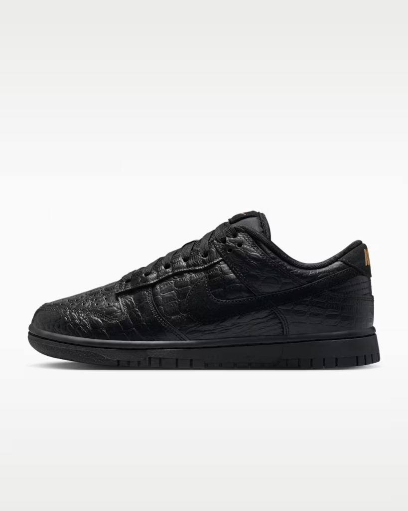 Women’s Nike Dunk Low Croc ‘Black’ .97 Free Shipping