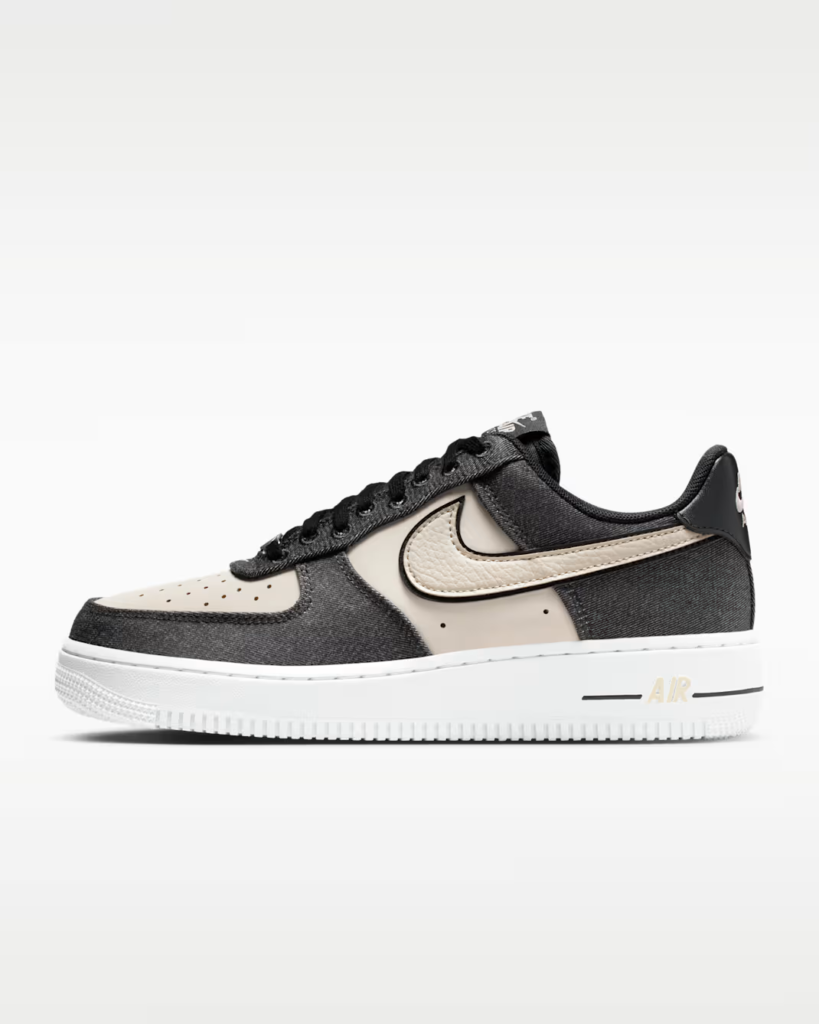 Nike Air Force 1 ’07 SE Denim ‘Black / Net’ .37 Free Shipping